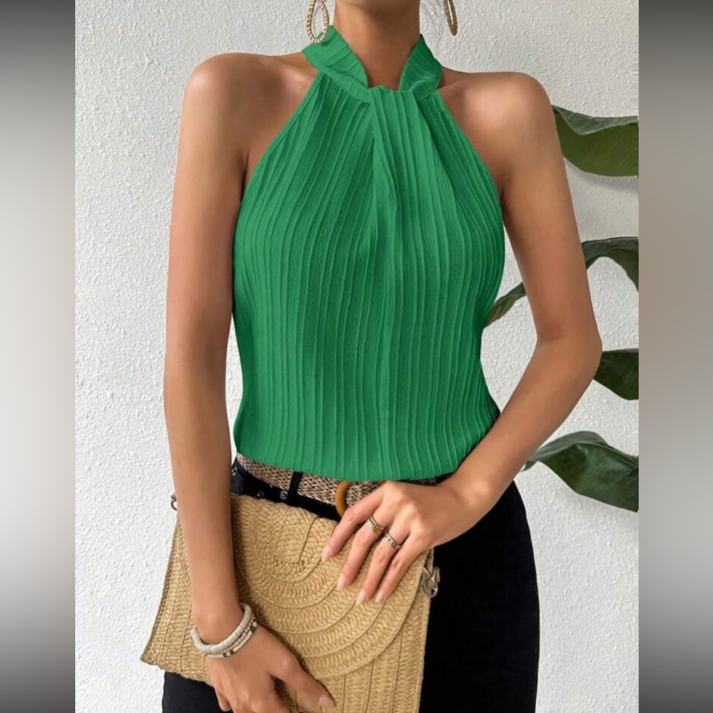 Elegant Green Halter Top - Picture 7 of 7